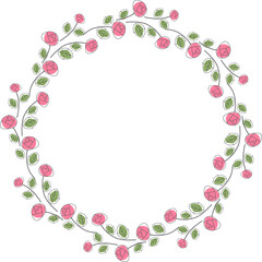 alentine doodle roses wreath