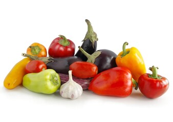 various colorful vegetables for cooking meals or prepare salads close up