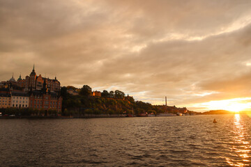 Beautiful sunset on Stockholm