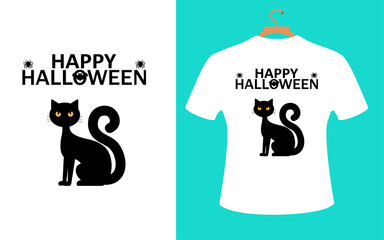 Happy Halloween. Halloween t-shirt design template. easy to print for man, women, and children.
