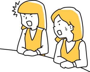 驚く二人の女子社員