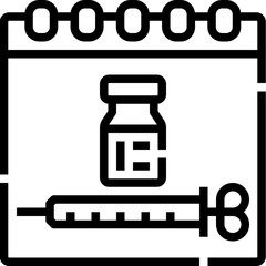 Vaccine calendar icon symbol element