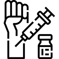Hand injection shop icon symbol element