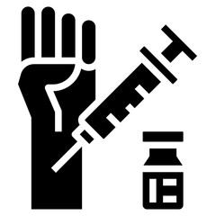Hand injection shop icon symbol element
