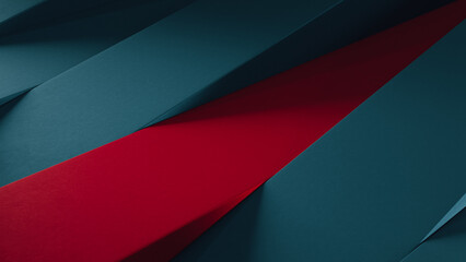 Blue and red slabs, product display podium concept, 3d render