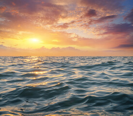 Fototapeta na wymiar Sea waves and sunset