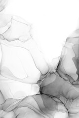 Marble ink abstract art from exquisite original painting for abstract background . Painting was painted on high quality paper texture to create smooth marble background pattern of ombre alcohol ink . © InfiniteFlow