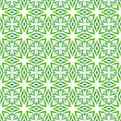 Fototapeta premium Mosaic seamless pattern. Green beauteous boho