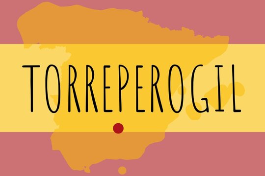 Torreperogil: Illustration mit dem Namen der spanischen Stadt Torreperogil