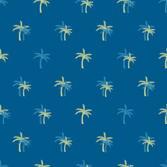 Retro Tropical Palm Tree Silhouette Vector Seamless Pattern Print