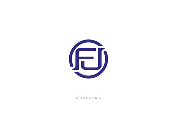 F Letter FJ Monogram Vector Logo Letter Combination Lettermark
