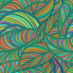 Seamless pattern multicolored leaves. Vector illustration