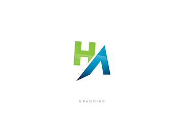 H Letter HA Monogram Vector Logo Letter Combination Lettermark
