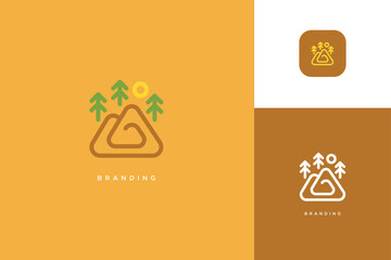 Mountain And Landscape Vector Logo Landscaping Concept