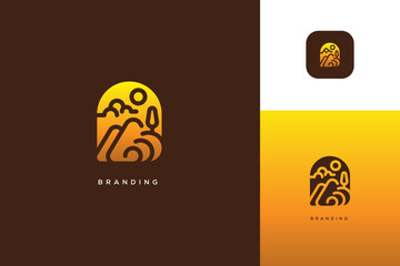 Mountain And Landscape Vector Logo Landscaping Concept