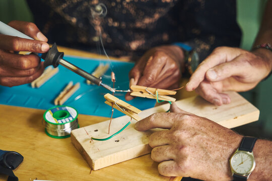 Soldering training in a developement country.
