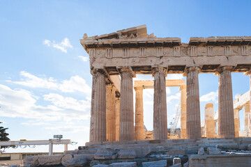 Obraz premium The Parthenon, temple on the Athenian Acropolis, Athens, Attica, Greece, beautiful summer view