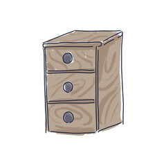 simple brush lifestyle easy doodle line art cabinet