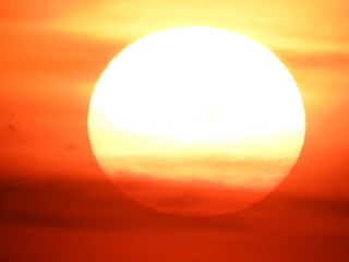 sunset sunrise taken in indonesia sky.focus blur