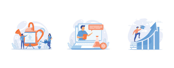 little people links of mechanism, energy from solar panels and windmills, Psychotherapeutic counseling for a child concept, set flat vector modern illustration