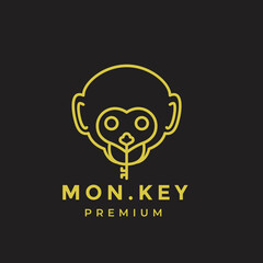 MONKEY HEAD LINE LOGO DESIGN VECTOR GRAPHIC ILLUSTRATION