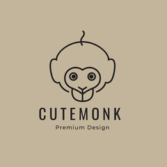 monkey head logo design vector graphic illustration