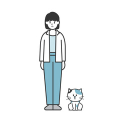 女の子とねこ