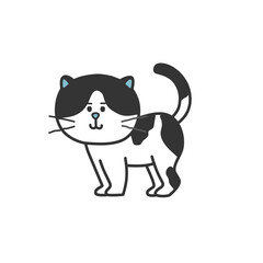 白と黒の柄ねこのイラスト