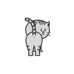 ふりむくキジトラ柄のねこ