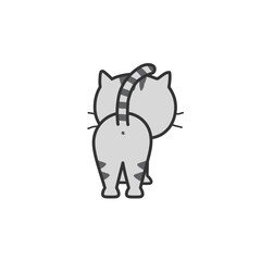 後ろ姿のねこのイラスト
