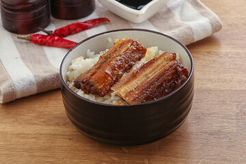Roasred eel with steamed rice