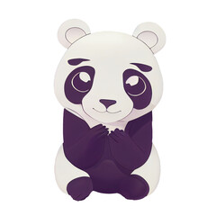 Panda flat icon bear logo digital 3d illustration flat design white background © OwlSpiRing