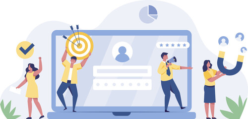 Email marketing, subscribe newsletter or sending online promotion to drive customer to website. png illustration