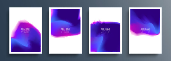 Purple stain. Set of abstract backgrounds with purple gradients for your creative graphic design. Vector illustration.