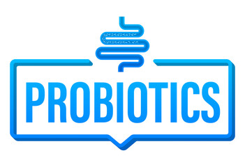 Probiotics Bacteria. Lactobacillus, Healthy nutrition. Vector illustration.