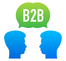 B2B sales person selling products. Business-to-business sales, B2B sales method. Vector illustration.