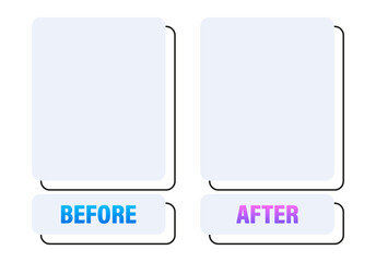 Colorful before and after frames. Vector illustration. Vector template. Design template.