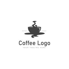 Coffee cup foam logo design illustration icon