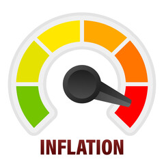 inflationary financial crisis. Inflation estimator or gauge. Vector stock illustration.