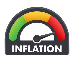 inflationary financial crisis. Inflation estimator or gauge. Vector stock illustration.