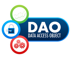 DAO - Data Access Object Business concept. Vector stock illustration.
