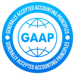 GAAP - generally accepted accounting principles label icon, badge. Vector stock illustration.