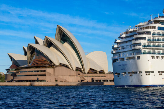 The 90,000-tonne cruise-liner Coral Princess  (Princess Cruises) in Sydney, New South Wales, Australia.