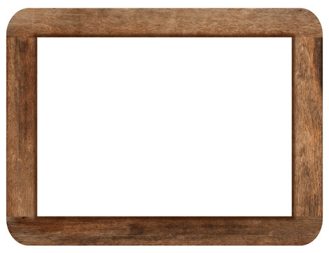 Wood frame isolated on white background. Object with clipping path