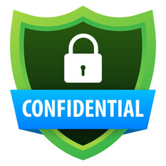 Confidential grunge vector icon. Badge or button for commerce website. Vector stock illustration.
