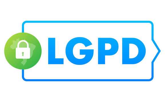 LGPD, Brazilian Data Protection Authority DPA. Lei Geral de Prote o de Dados. Vector stock illustration.