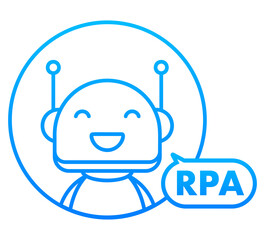 RPA Robotic process automation. Artificial intelligence, machine learning. Vector stock illustration.