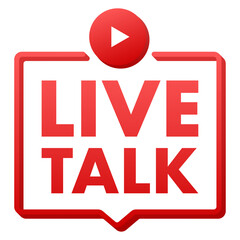 Live talk. Element for broadcasting. Video stream icon. Vector stock illustration.