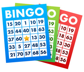 Bingo or Lottery game, card. Big Win. Vector stock illustration.