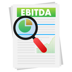 EBITDA - Earnings Before Interest Taxes Depreciation and Amortization icon. Vector stock illustration.